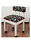 Craft Room Furniture Wood Fabric Chair - White & Black Background