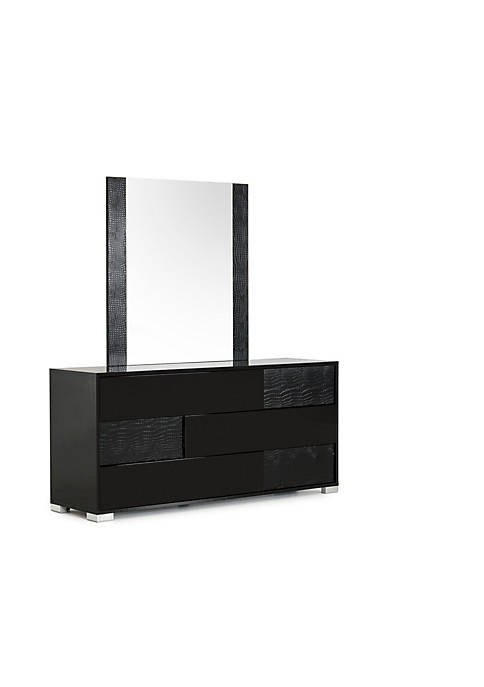 HomeRoots Furniture Modern Decorative Italian Black Mirror