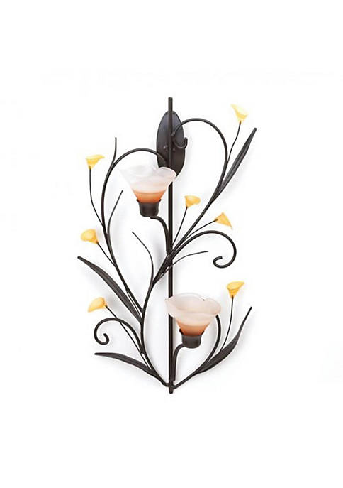 Home Locomotion Amber Lilies Candle Wall Sconce