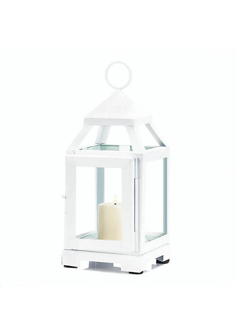 10018086 Mini Contemporary Candle Lantern&#44; White