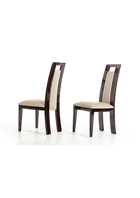 HomeRoots Furniture Modern Ebony and Taupe Dining Chair,