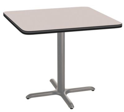 National Public Seating Cafe Table, 36"" Square, X Base, 30"" Height, Particleboard Core/t-Mold, Grey Nebula Top, Grey Frame