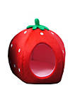 Modern Decorative Strawberry Pet Bed House - Small, Red