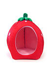 Modern Decorative Strawberry Pet Bed House - Small, Red