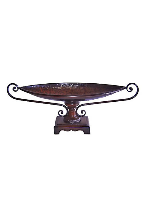 Cheung's Home Decorative Metal Oval Bowl on Stand