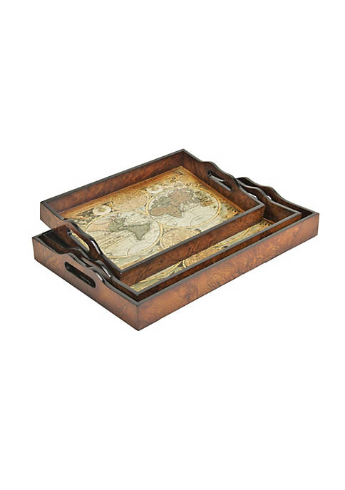 Cheung's Home Indoor Decorative Vintage Map and Wood
