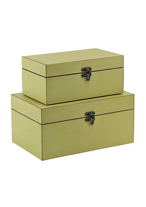 Cheung's Home Indoor Decorative Storage Boxes, Green Finished