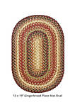 Modern Decorative 13" x 19" Placemat Oval Gingerbread Jute Braided Accessories - 4 Pack