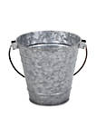 Contemporary Decorative Galvanized Tapered Pot with Folding Handle - Large