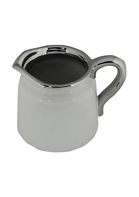 Cheung's Home Indoor Decorative Ceramic Pitcher with Electroplate