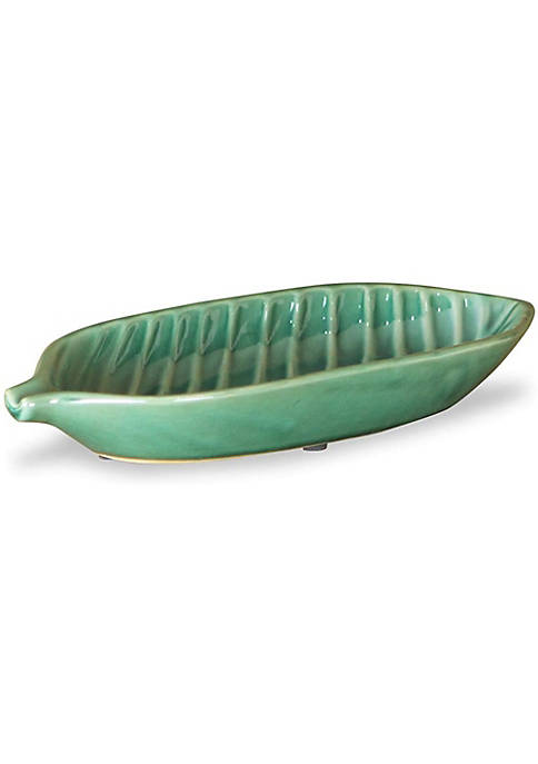 Cheung's Home Indoor Decorative Ceramic Leaf Plate