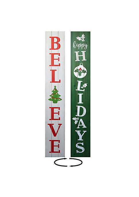 TX USA Modern Decorative 60" Believe/ Holiday Reversible