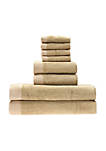 Rayon Viscose Bamboo Luxury Towels, Champagne - Set of 4 Washcloths, 2 Hand Towels and 2 Bath Towels