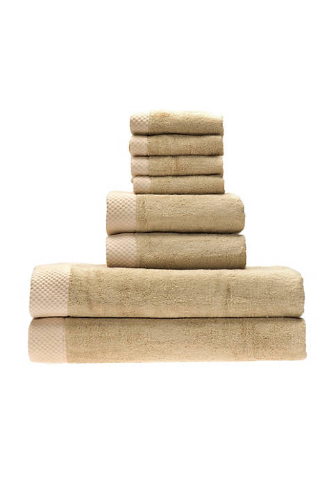 Rayon Viscose Bamboo Luxury Towels, Champagne - Set of 4 Washcloths, 2 Hand Towels and 2 Bath Towels