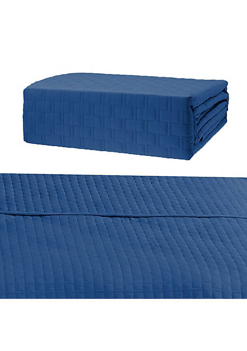 Bedvoyage Rayon Viscose Bamboo Quilted Coverlet, Indigo