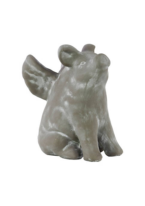 Urban Trends Collection Cement Sitting Winged Pig Figurine