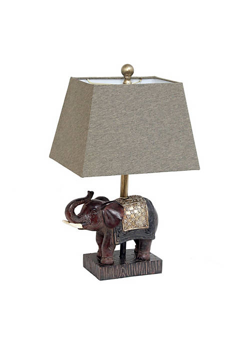 Lalia Home Elephant Table Lamp with Fabric Shade