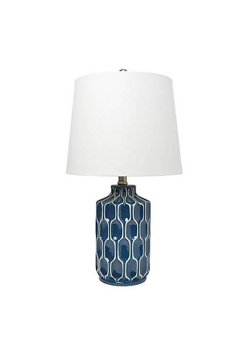 Lalia Home Moroccan Table Lamp with Fabric White
