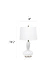 LT3315-WHT Contemporary Curved Glass Table Lamp&#44; White