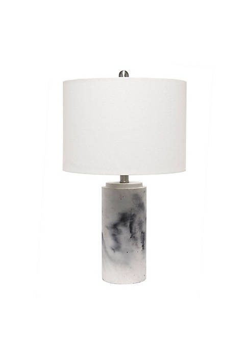 Lalia Home Marbleized Table Lamp with White Fabric