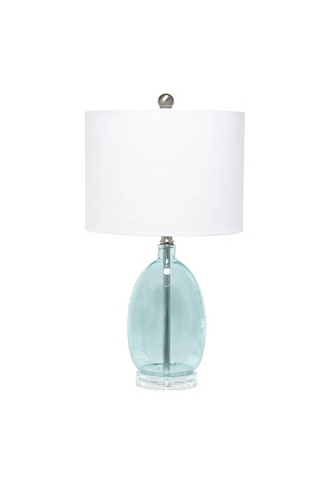 Lalia Home Oval Glass Table Lamp with White