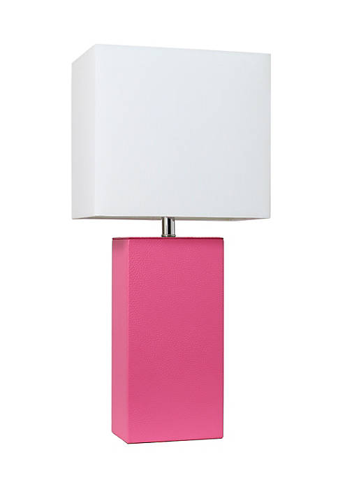 Elegant Designs LT1025-HPK Modern Leather Table Lamp