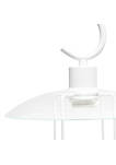 Modern Table Lamp with Curved Metal Base and Clear Glass Shade - White
