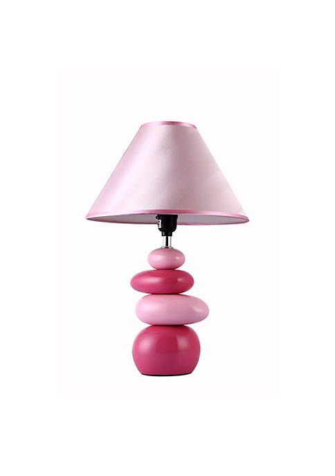 Simple Designs Contemporary Table Lamp with Stacked Stone