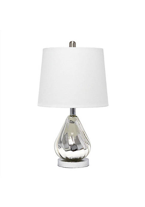 Elegant Designs LT3319-WHT Chrome Ripple Table Lamp with