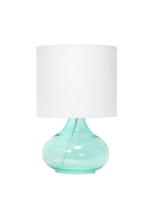 Simple Designs Glass Raindrop Table Lamp with Fabric