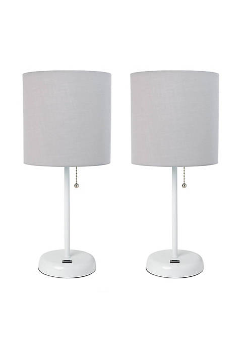 Limelights LC2002-GOW-2PK White Stick Lamp with USB Charging