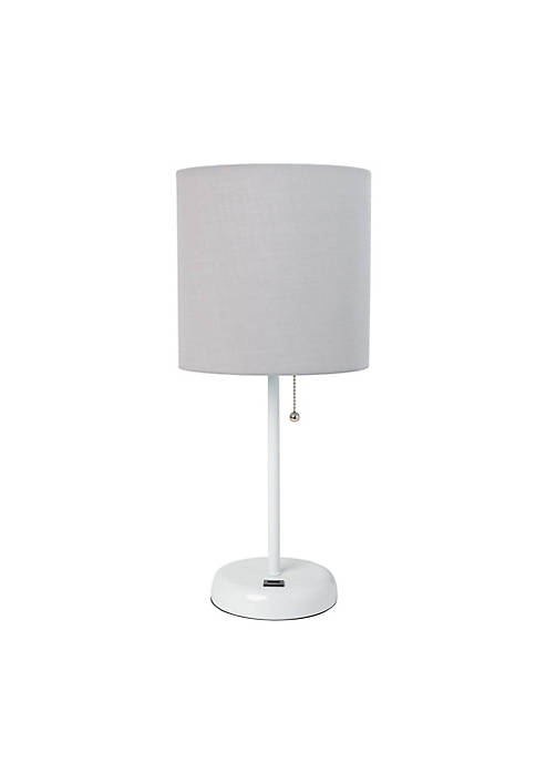 LimeLights Contemporary Stick Lamp with USB Charging Port,