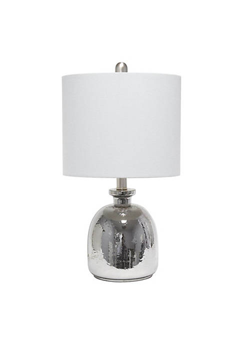 Elegant Designs Silvery Glass Table Lamp with Light