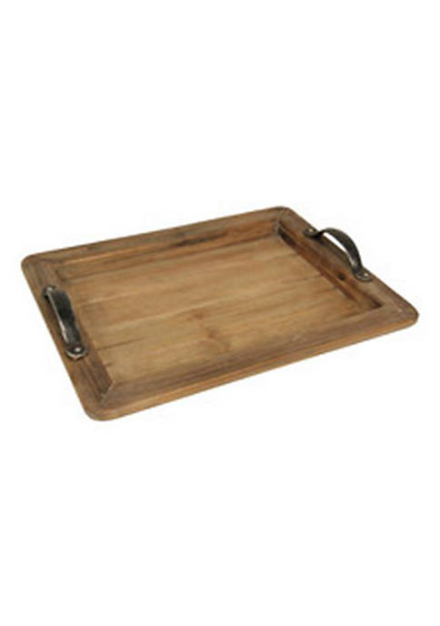 CheungsRattan 4717 Natural Wooden Tray with Vertical Handles