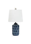 Modern Decorative Blue and White Patterned Table Lamp