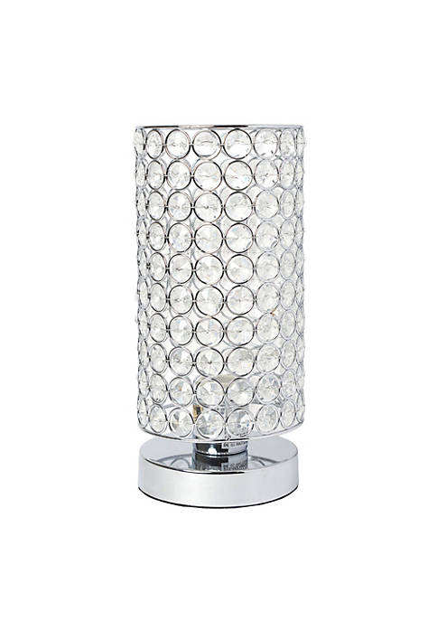 Elegant Designs Elipse Crystal Bedside Nightstand Cylindrical