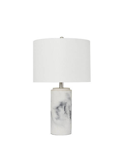 Elegant Designs Marble Table Lamp with Fabric Shade