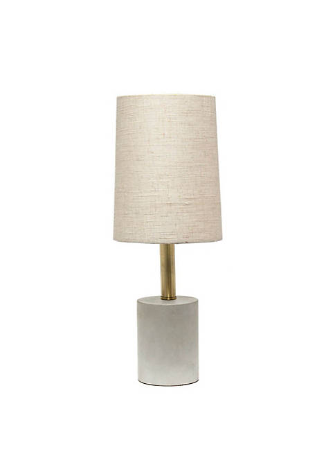 LT3314-KHK Cement Table Lamp with Antique Brass Detail&#44; Khaki