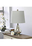 Chrome Ripple Table Lamp with Grey Shade