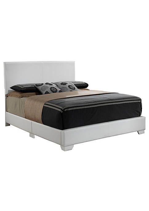 Passion Furniture Modern Aaron King Panel Bed, White