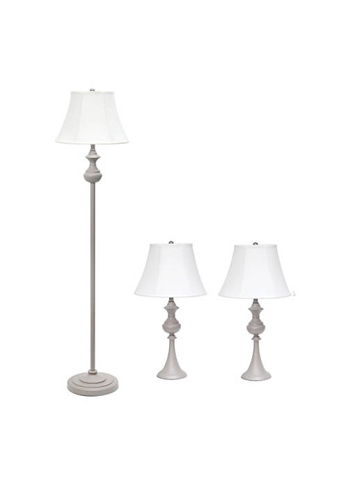 Elegant Designs Traditionally Crafted 3 Pack Lamp Set