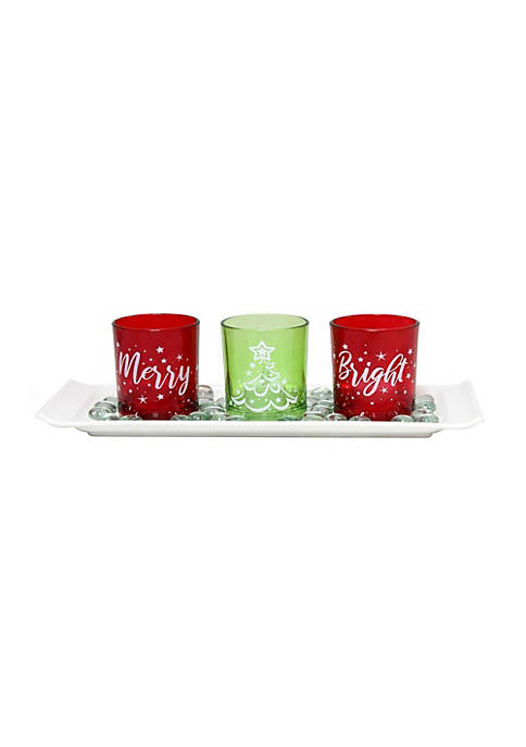Elegant Designs Merry &amp; Bright Christmas Candle Set