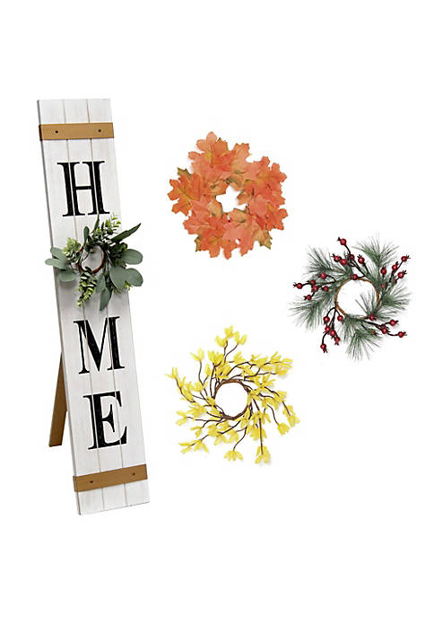 Elegant Designs Seasonal Wooden &quot;Home&quot; Porch Sign with