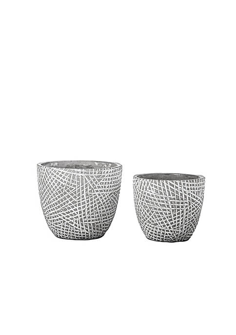 Urban Trends Collection Home Decorative Cement Round Pot