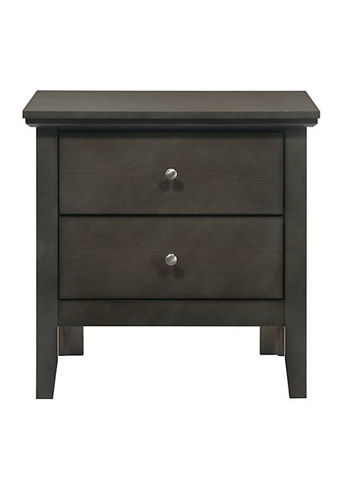 Passion Furniture Home Indoor Decorative Primo 2-Drawer Gray