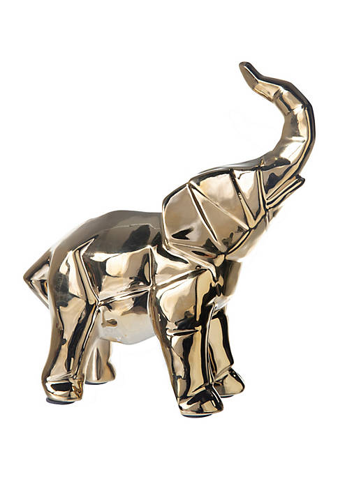 Urban Trends Collection Ceramic Standing Elephant with Trunks