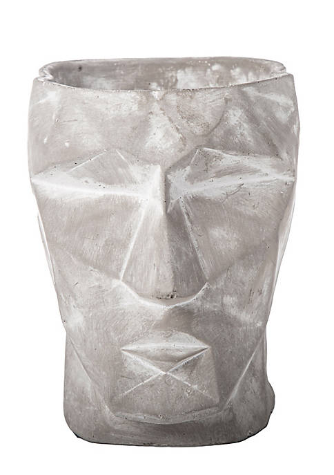 Urban Trends Collection Cement Pixelated Mans Head Flower