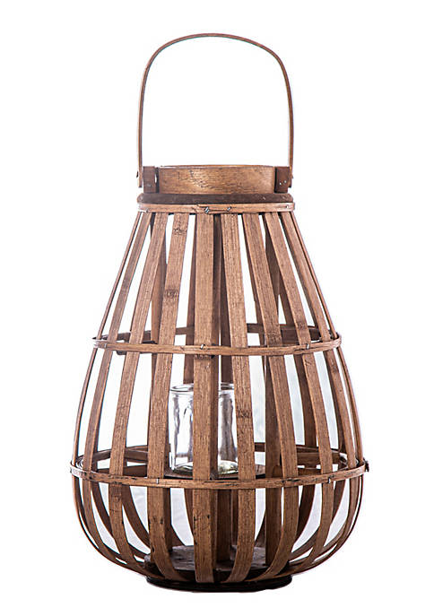 Urban Trends Collection Bamboo Round Bellied Lantern with