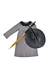 3PC Girls Little Witch Halloween Costumes One-Piece Dress w/ Hat and broom for Kids Teens