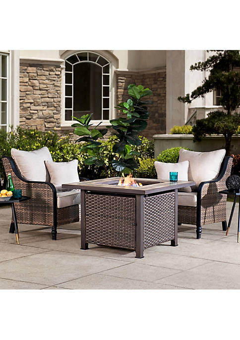 Sunjoy 38&quot; Outdoor Patio Brown Square All-Weather Wicker